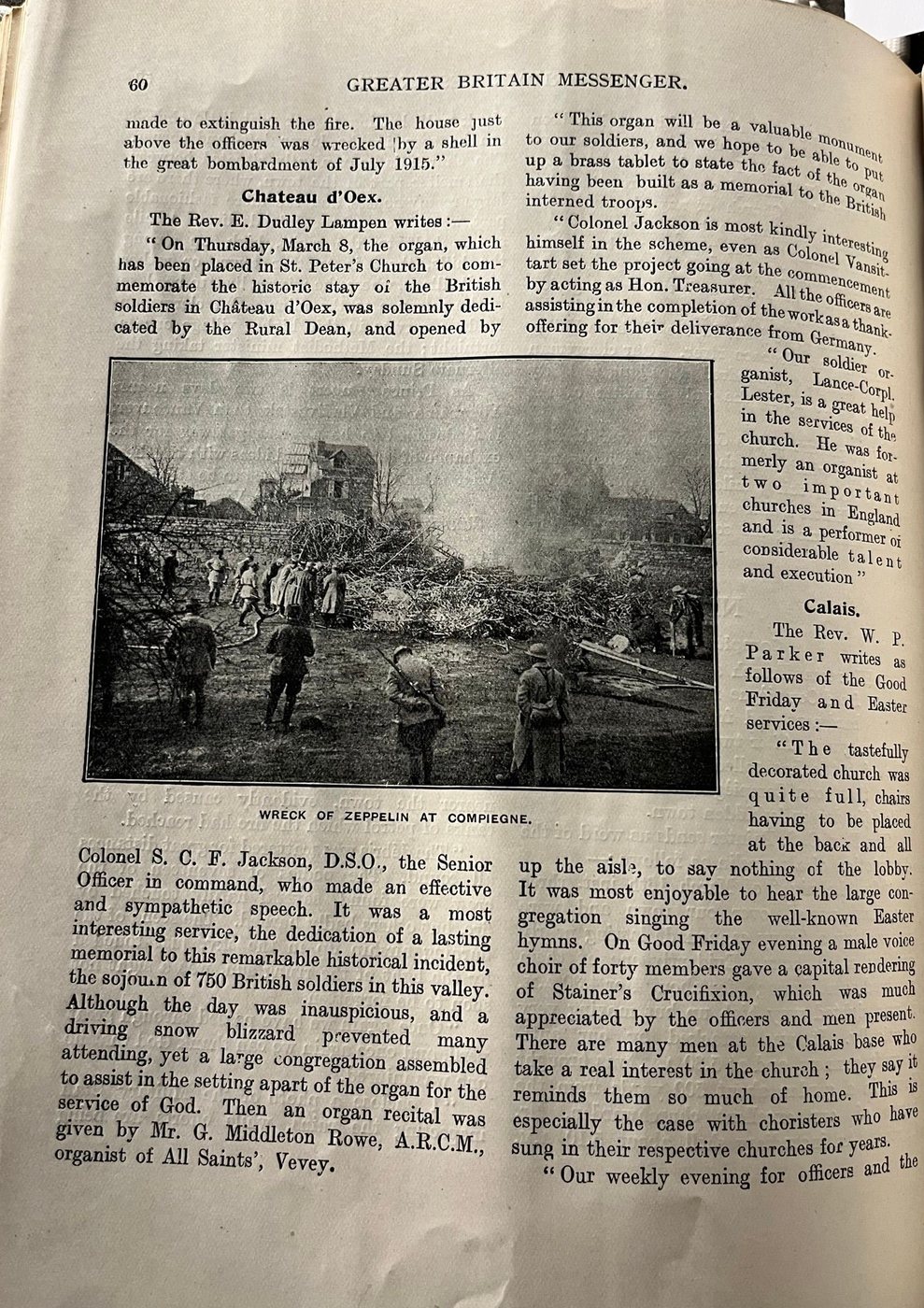 Facsimile of the original cutting: Chateau d'Oex (from Greater Britain Messenger, page 60), The Greater Britain Messenger — date not established (issue undated)