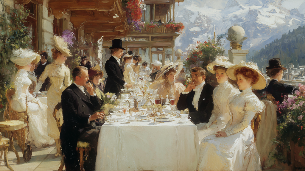 Victorian high society at Alpine resort - the tourists behind Anglican churches in the Alps, 1890s