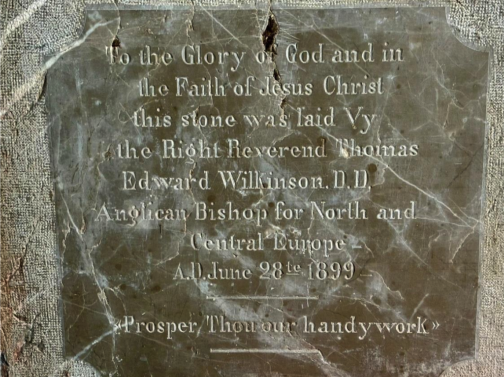 Foundation stone of St. Peter's laid in June 1989 by Bishop Wilkiinson